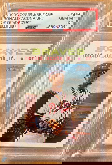 2020 Topps Heritage Ronald Acuna Jr hobby white border 50 copies only
