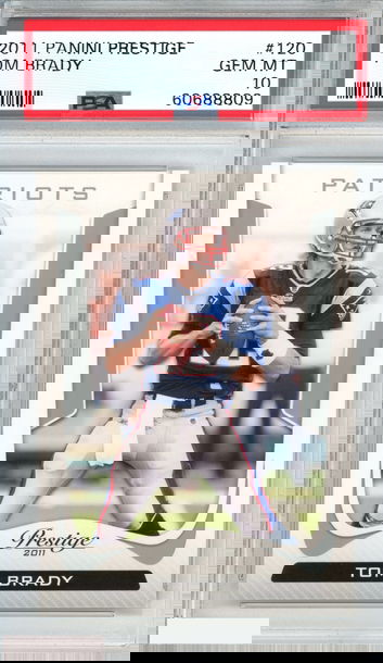 2011 PANINI PRESTIGE TOM BRADY #120 NEW ENGLAND PATRIOTS PSA 10 GEM MT