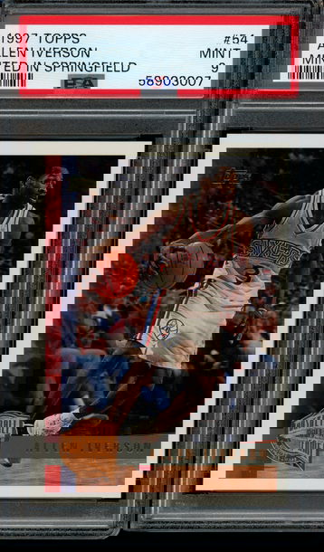 1997 Topps Minted in Springfield #54 Allen Iverson PSA 9 Mint