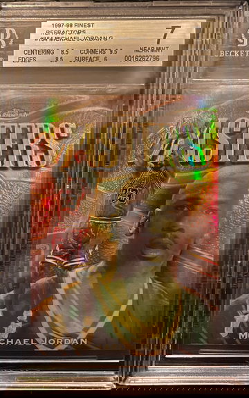 1997 Topps Finest Gold Refractor /289 #154 Michael Jordan HOF GOAT BGS 7 w/ 9.5