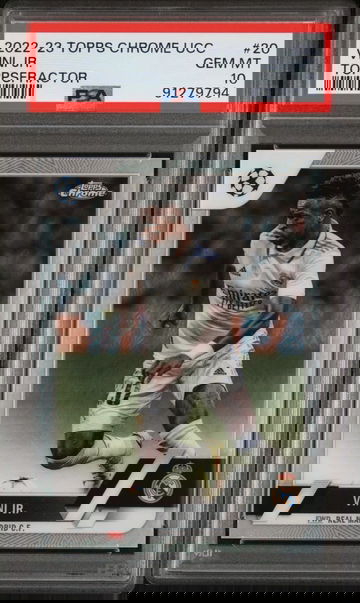 2022-23 Topps Chrome UEFA Club Competitions Vini Jr TOPPSFRACTOR /52 #20 - PSA 10 - Real Madrid / Brazil