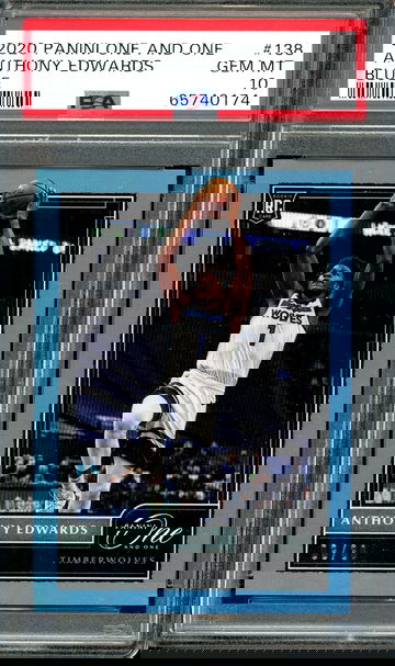 2020 Panini One and One Anthony Edwards Rookie Blue /30 PSA 10