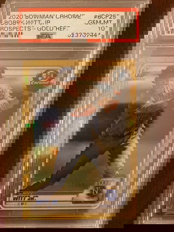 Bobby Witt Jr 2020 Bowman Chrome Gold Refractor /50 PSA 10 Gem Mint Pop 7