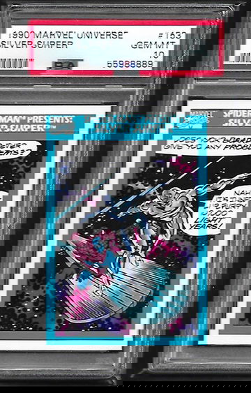 Marvel PSA 10 - 1990 Marvel Universe Series 1 - Silver Surfer - Spider-Man