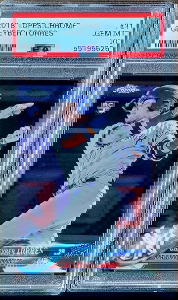 2018 GLEYBER TORRES Topps Chrome PSA 10 Rookie RC #31 