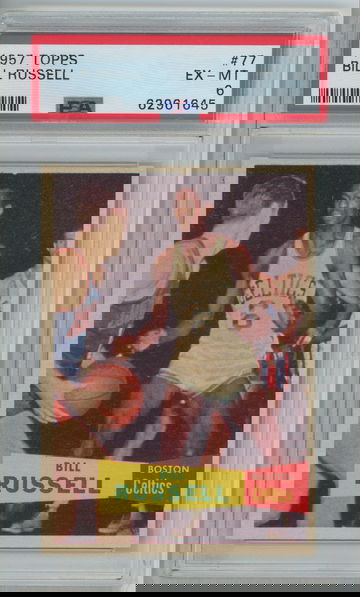 1957 Topps Basketball 77 BILL RUSSELL PSA 6 ICONIC Celtics Rookie Card RC