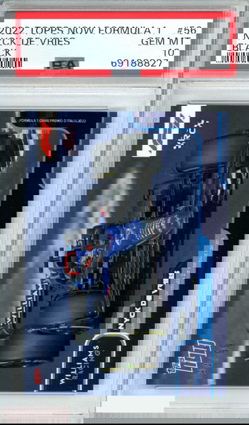 2022 TOPPS NOW FORMULA 1 NYCK DE VRIES #56 BLACK 94 OF 99 RC PSA 10 GEM MT