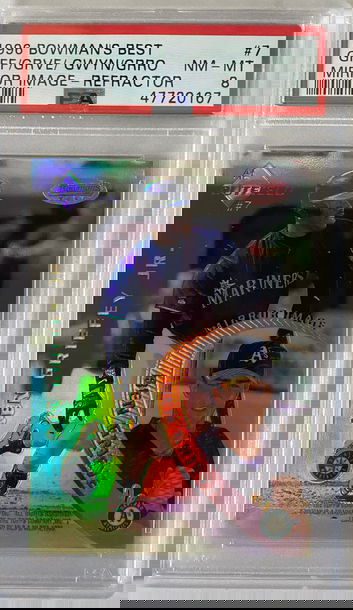 1996 Bowman’s Best Ken Griffey Jr. - Ben Grieve - Tony Gwynn - Vladimir Guerrero Mirror Image Refractor PSA 8