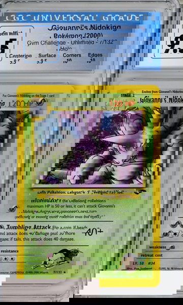 2000 POKEMON GYM CHALL UNLIMITED GIOVANNIS NIDOKING HOLO #7 CGC 8