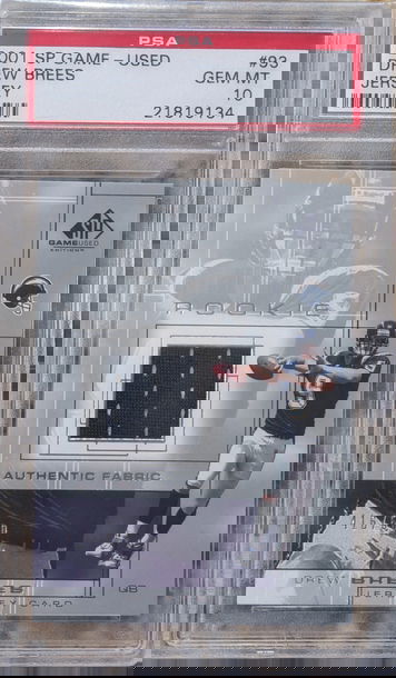 2001 SP Game Used Drew Brees Authentic Fabric #93