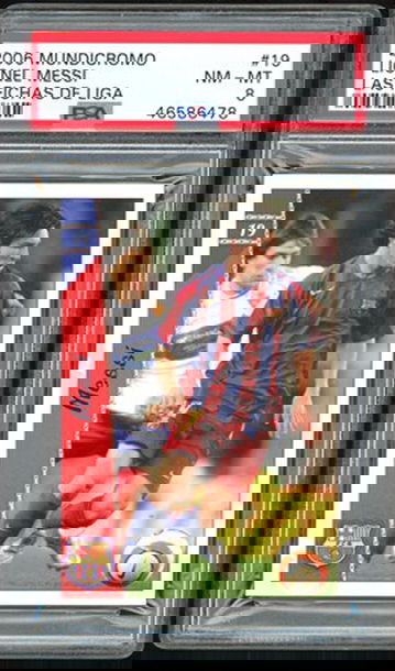 LIONEL MESSI 2006 Mundicromo Liga #19 Barcelona Argentina PSA 8 (3rd Year RARE)