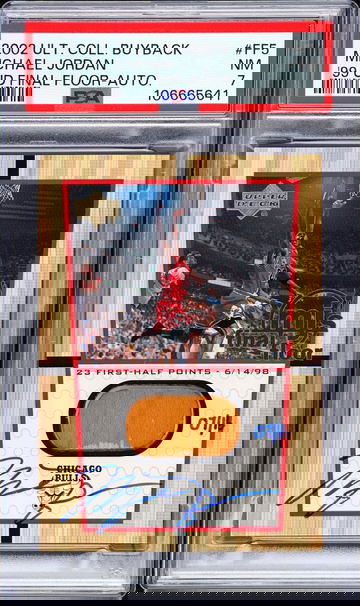 2002 MICHAEL JORDAN ULTIMATE COLLECTION BUYBACK '99 UD FINAL FLOOR AUTOGRAPH PSA 7