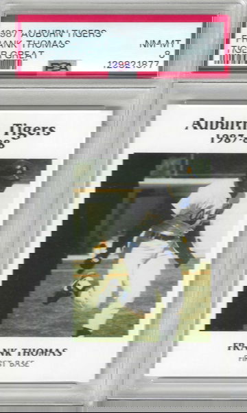 HOF Frank Thomas 1987 Auburn Tigers FIRST YEAR TEAM ISSUE PSA 8 NICE!