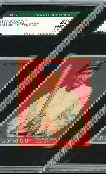 1933 Goudey Carl Reynolds #120 SGC 1.5 P1362