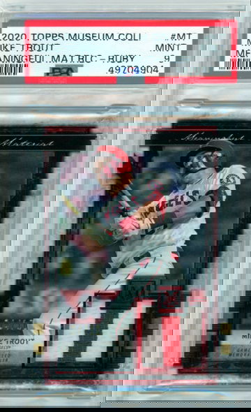 2020 Topps Museum Coll. #MT Mike Trout Meaningful Mat. Relic-Ruby PSA 9 MINT!