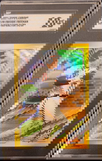 2021 Topps Chrome #138 Freddie Freeman Gold Refractor 24/50 SGC 10 Gem Mint