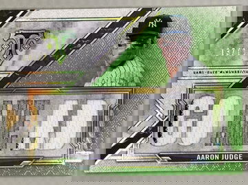 2021 Topps Aaron Judge /18 Triple Threads Relics TTR-AJ2 Emerald Go Ahead