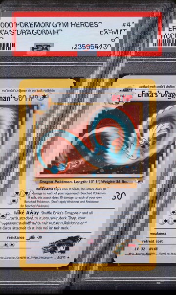 2000 Pokemon Gym Heroes Holo Erika's Dragonair #4 PSA 6