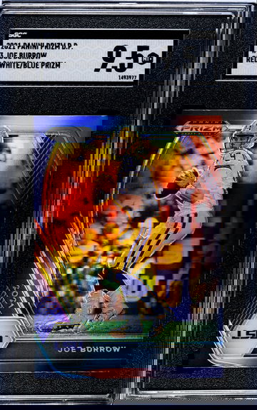 2021 Panini Prism Draft Pick #3 JOE BURROW ROOKIE CARD RED-WHITE-BLUE PRISM