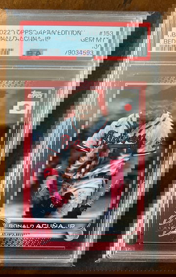 2022 Topps Japan Ronald Acuna #153 Red 1/5 PSA 10 Pop 1