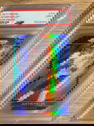 2021 Silver Prizm Justin Fields #334 PSA 9 Rookie Card Chicago Bears