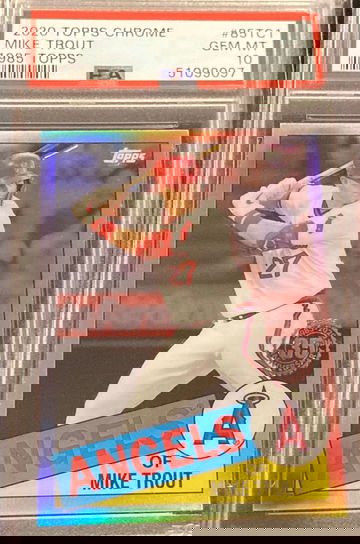 2020 Topps Chrome Mike Trout 1985 Topps PSA 10