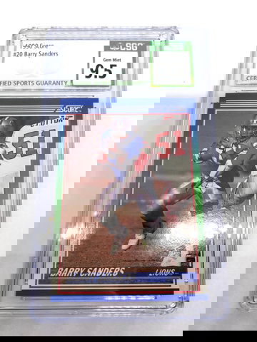 1990 Score Barry Sanders #20 CSG 9.5 GEM MINT Lions 