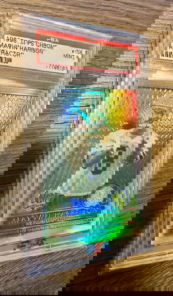 1996 Topps Chrome Marvin Harrison Refractor Rookie RC PSA 9 Mint #156 Indianapolis Colts HOF