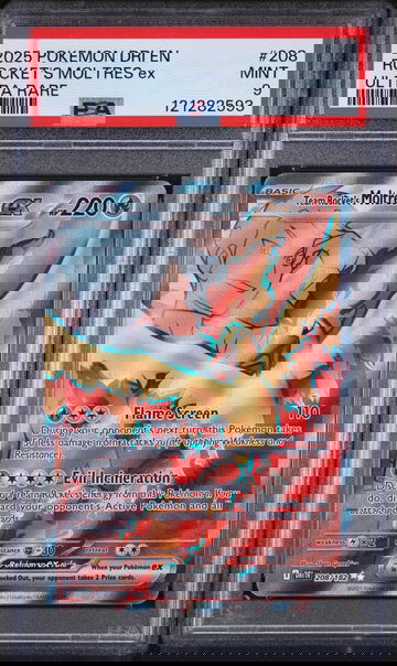 2025 Pokemon #208/182 Moltres ex Ultra Rare PSA 9