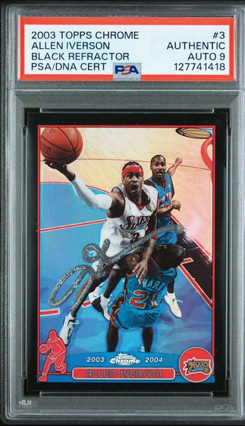 Allen Iverson black refractor auto