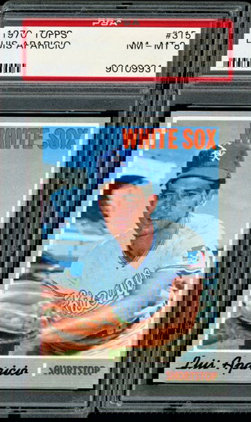 1970 Topps #315  Luis Aparicio  HOF  PSA 8  White Sox