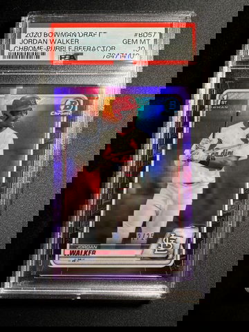 2020 Bowman Draft Jordan Walker Chrome Purple Refractor /250 PSA 10 #BD57