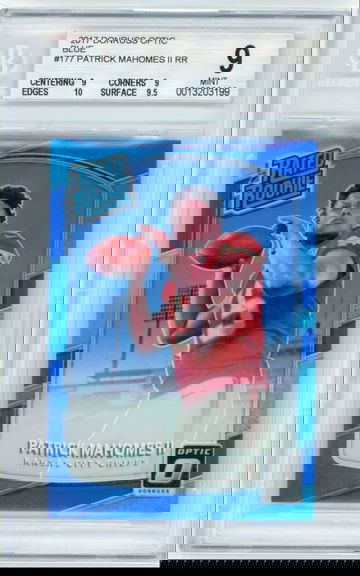 2017 Donruss Optic #177 Patrick Mahomes II Blue /149 BGS 9 RC .5 Away