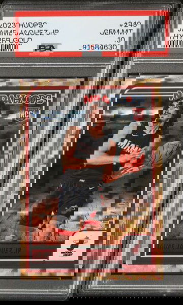 2023-24 Panini NBA Hoops Premium Jaime Jaquez Jr. Hyper Gold /10 PSA 10 RC #249