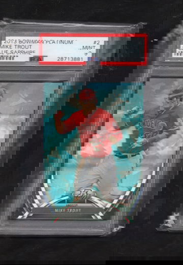 2013 Bowman Platinum #2 Mike Trout Blue Sapphire PSA 9 MINT