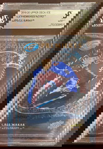 2019-20 Upper Deck Ice Premieres Retro Cale Makar RC #25 107/149 BGS 9 Mint