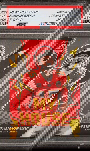 2022 DONRUSS OPTIC PATRICK MAHOMES MY HOUSE GOLD /10 PSA 10