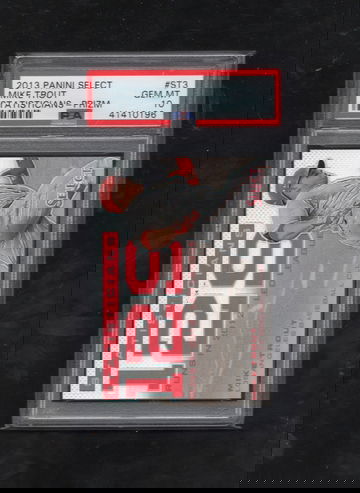 2013 Panini Select Statisticians #ST3 Mike Trout PRIZM PSA 10 GEM MINT