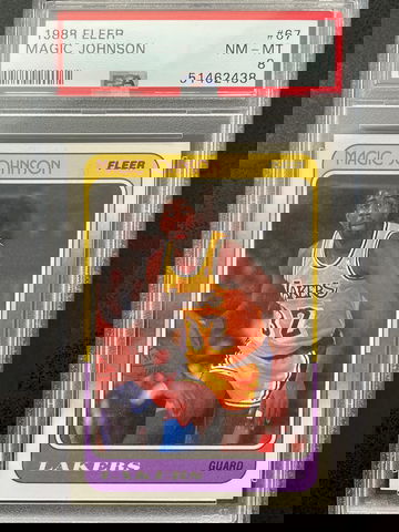 1988 Fleer #67 Magic Johnson PSA 8