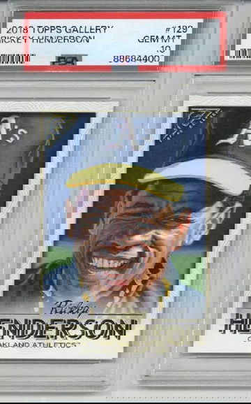 2018 TOPPS GALLERY #129 RICKEY HENDERSON CARD OAKLAND A'S PSA 10 LOW POP