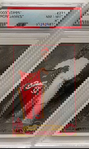 2003 Topps LeBron James #221 RC Rookie PSA 8 NM - MT Cavs HOF