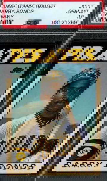 1986 Topps Traded Tiffany Barry Bonds ROOKIE RC #11T PSA 10