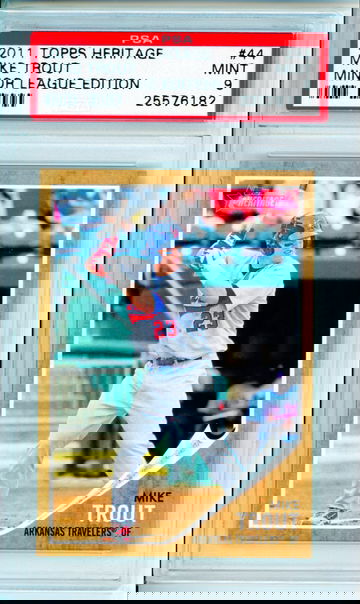 2011 TOPPS HERITAGE #44 Mike Trout Minor League Edition PSA 9