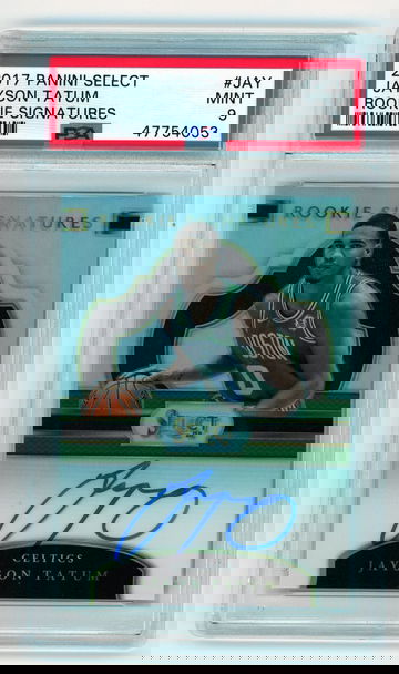 2017 Jayson Tatum SELECT PRIZM SILVER rookie signatures auto PSA 9