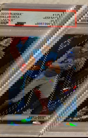 2023 Panini Phoenix Sam LaPorta Rookie Fire & Ice Prizm    PSA 10