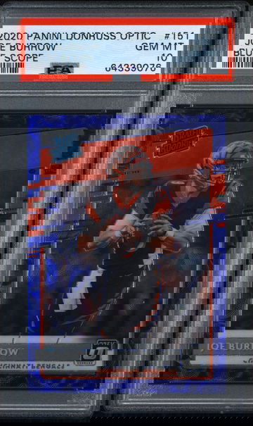 Joe Burrow Donruss Optic Blue Scope PSA 10