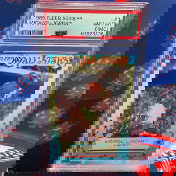 Michael Jordan 1989 Fleer Sticker PSA 8 (MC)