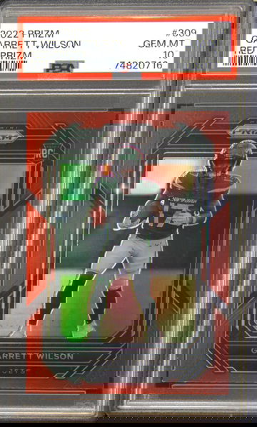 2022 Panini Prizm Garrett Wilson Red Prizm Retail SSP #309 PSA 10