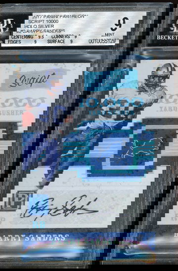 2017 Panini Pantheon BARRY SANDERS #2 Script 10K Holo Silver Auto - #1/1 - BGS 9