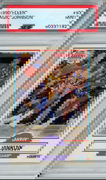 EARVIN MAGIC JOHNSON 1990 Fleer #93 PSA 9 MINT LA Lakers